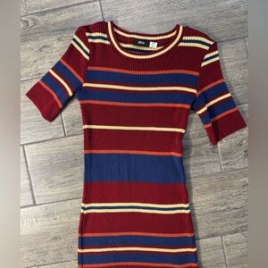 Urban Outfitters BDG Ribbed Knit Multicolor Striped Dress NWOT